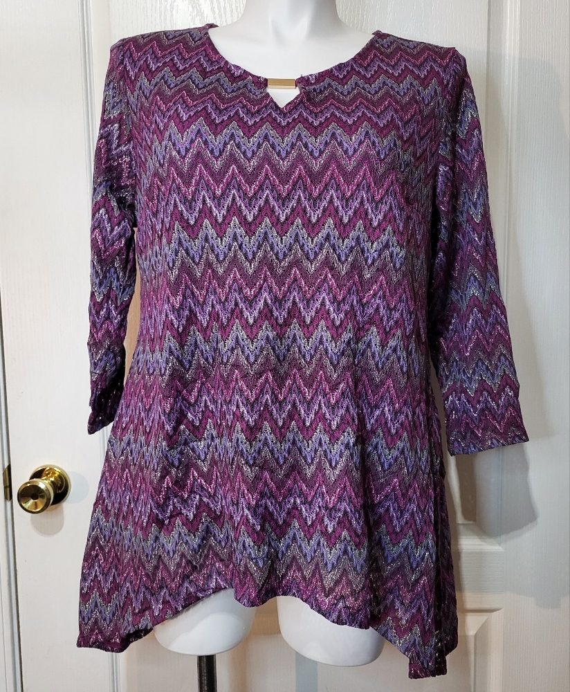 Convington Purple Metallic Top Tunic